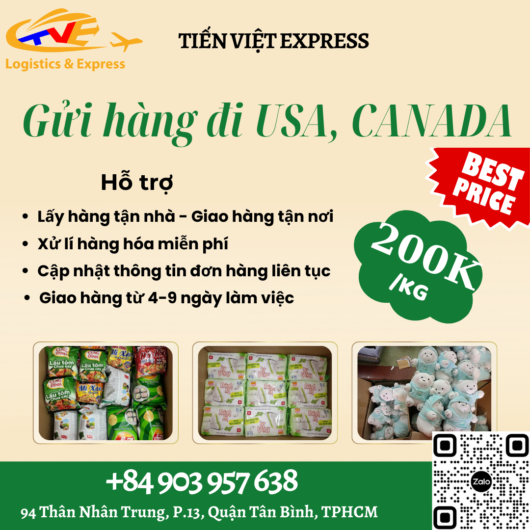 Gửi hàng đi USA, Canada - Tiến Việt Express
